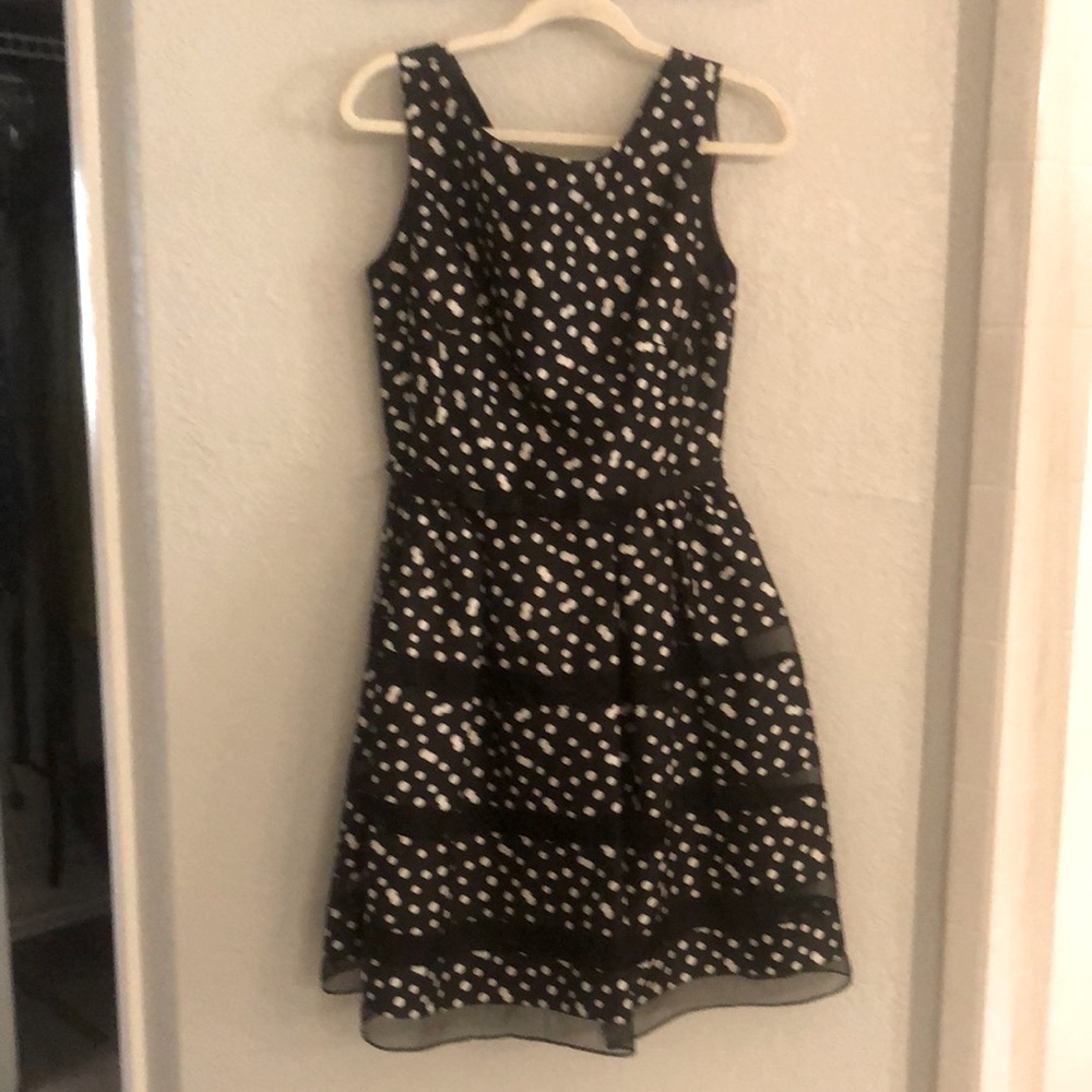 Taffeta, polka dots, black/white